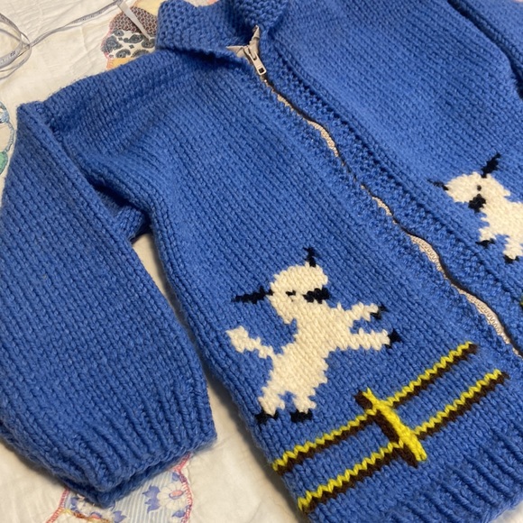 Vintage Handmade heavy-knit sheep graphic sweater - Picture 3 of 8